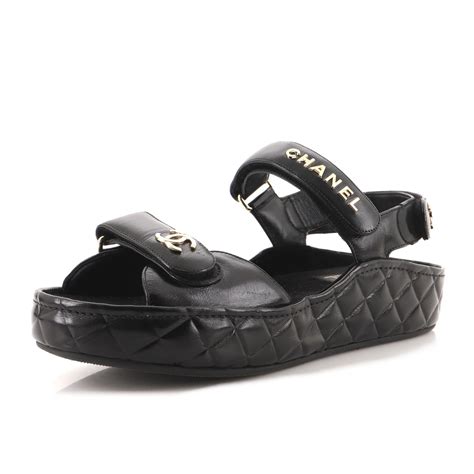 black chanel slides women|chanel quilted wedges.